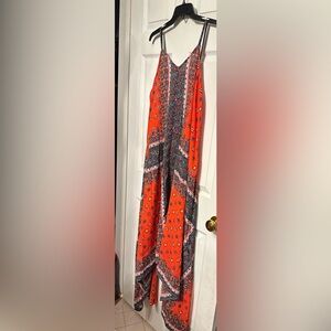 NEW NANETTE LEPORE Size 12 Shark Bite Scarf Print spaghetti strap Full poly